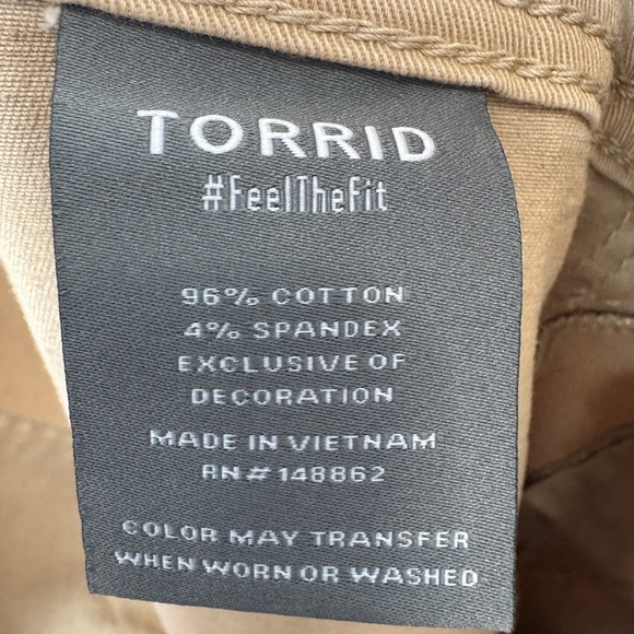 Torrid Thin Stripe Utility Pants Tan - Picture 8 of 9